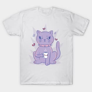 Angry coffee cat cartoon T-Shirt